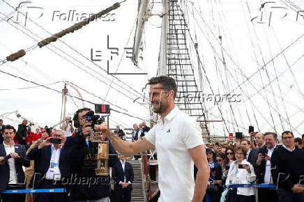 Olympic Flame departs on historic sailing ship for Paris 2024 Olympic Games