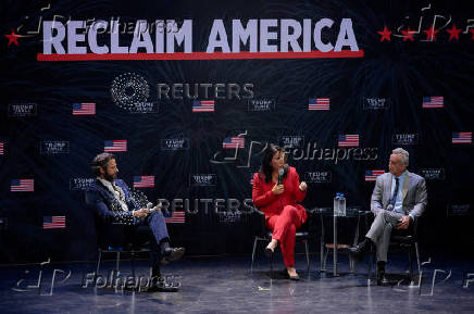 Robert F. Kennedy Jr. and Tulsi Gabbard  take part in a moderated discussion with actor Zachary Levi in Dearborn