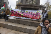 Students protest in support of the Palestinian people, in New York