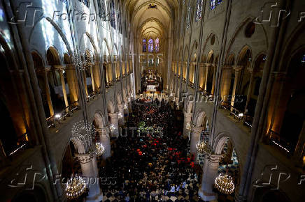 French President Macron visits Notre-Dame de Paris Cathedral before its reopening