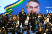 Jair Bolsonaro durante oficializao de Tarcsio Freitas para governador de SP