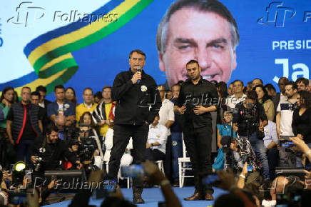 Jair Bolsonaro durante oficializao de Tarcsio Freitas para governador de SP