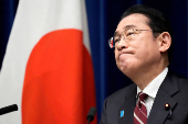 FILE PHOTO: Japan's Prime Minister Fumio Kishida speaks at a press conference