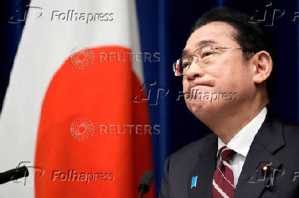 FILE PHOTO: Japan's Prime Minister Fumio Kishida speaks at a press conference
