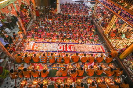 Hindu devotees take part in Rakher Upobash ritual, in Dhaka