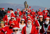 The annual Santa race competition in Skopje