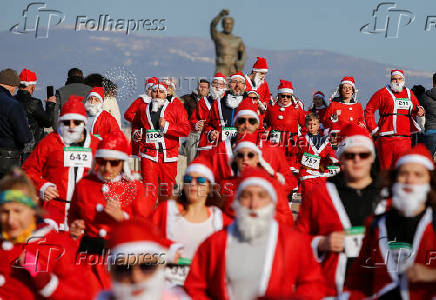 The annual Santa race competition in Skopje