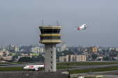 Torre de controle no aeroporto de Congonhas (SP)