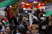 Demonstration in support of Palestinians, in New York City