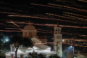 Easter fireworks 'rocket war' tradition takes place on the Greek island of Chios
