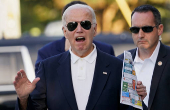 U.S. President Joe Biden leaves after church service in Rehoboth Beach, Delaware