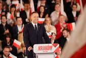 Historian Karol Nawrocki is announced as Poland's main opposition party Law and Justice (PiS) candidate for a presidential election in 2025