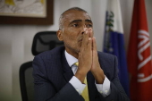 O senador Romrio (PL-RJ) durante entrevista  Folha