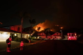 Firefighters battle 'Airport Fire' wildfire in California