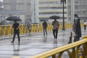 Forte chuva no Viaduto Santa Ifignia em SP