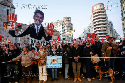 Protesters in Valencia call for regional leader Mazon to resign, in Valencia