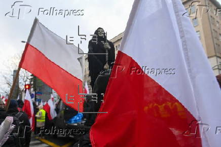 Polish farmers protest in Warsaw