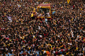 Filipino Catholic devotees parade 