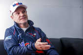 Rubens Barrichello, da equipe Full Time de Stock Car, durante entrevista