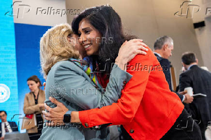 Nadia Calvino and Gita Gopinath at IMF and World Bank's 2024 annual Spring Meetings