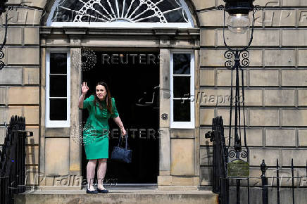 Kate Forbes, a member of the Scottish Parliament, arrives at Bute House, in Edinburgh