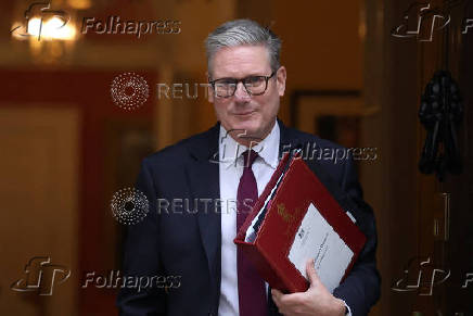 British Prime Minister Keir Starmer leaves Downing Street in London