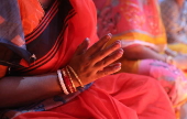 Hindu devotees take part in Rakher Upobash ritual, in Dhaka