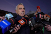 Presidential candidate Georgescu makes statements to the press in Izvorani