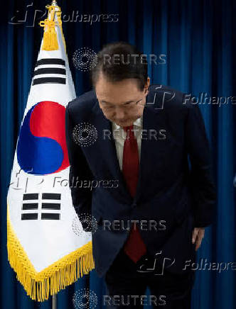 South Korean President Yoon Suk Yeol delivers an address to the nation in Seoul