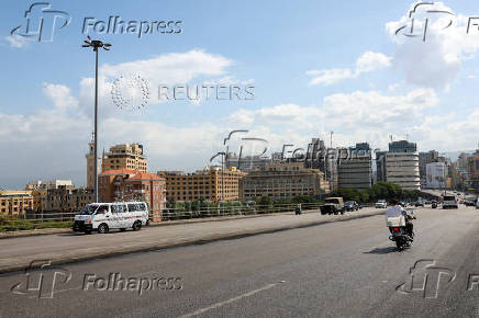 Vehicles drive in Beirut