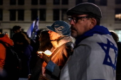 Vigil in Berlin to mark the anniversary of Hamas-led 07 October attack on Israel