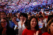 Democratic presidential nominee and U.S. VP Harris campaigns in Madison, Wisconsin