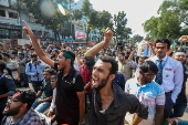 Protest against Awami League party on Noor Hossain Day in Bangladesh