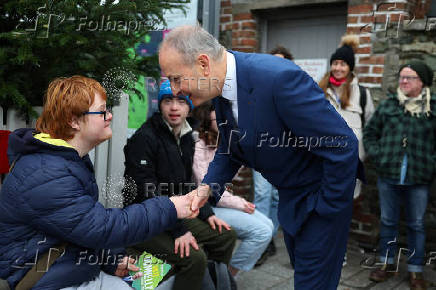 Ireland's Tanaiste Micheal Martin holds an election campaign