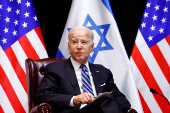 FILE PHOTO: US President Joe Biden meets with Israeli Prime Minister Benjamin Netanyahu and the Israeli war cabinet in Tel Aviv