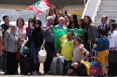 Brazilian citizens arrive from Lebanon in Sao Paulo