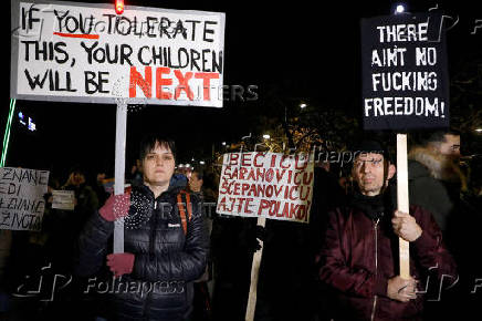 Montenegrins stage protest in Podgorica