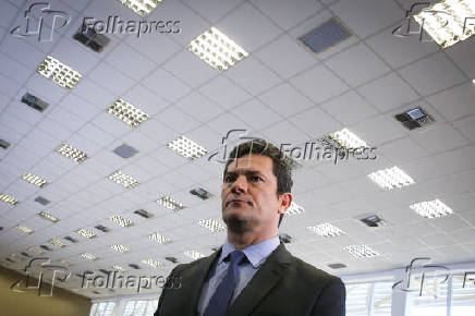 O ministro da Justia, Sergio Moro, durante evento sobre a Copa Amrica em Braslia