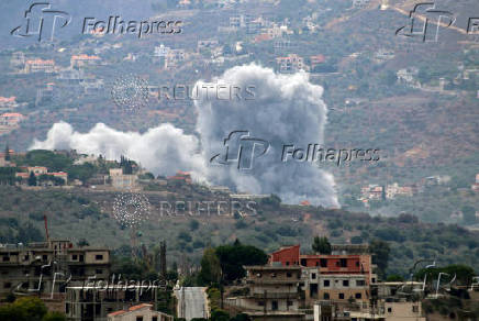 Smoke rises from the southern Lebanese village of Kfar Kila