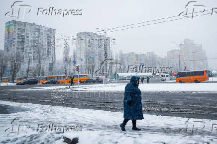 First snowfall in Kyiv