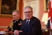 Keir Starmer British Prime Minister meets defence chiefs in Downing Street