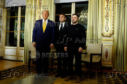 French President Macron meets U.S. President-elect Trump and Ukraine's President Zelenskiy in Paris