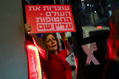 Protest demanding release of hostages kidnapped in October 7 attack on Israel by Hamas, in Tel Aviv