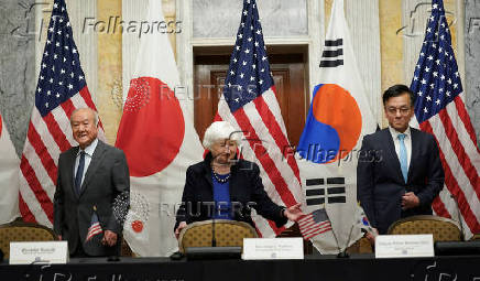 Yellen meets Japan and Korea counterparts in Washington