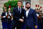 French President Emmanuel Macron meets Chile's President Gabriel Boric in Paris