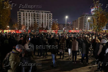 Protest over demolition and removal of Old Sava Bridge in Belgrade