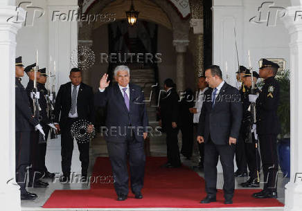 Panama's President Jose Raul Mulino and his Paraguayan counterpart Santiago Pena meet, in Panama City