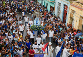 Cuban faithful carry out the traditional procession of the Virgin of Regla