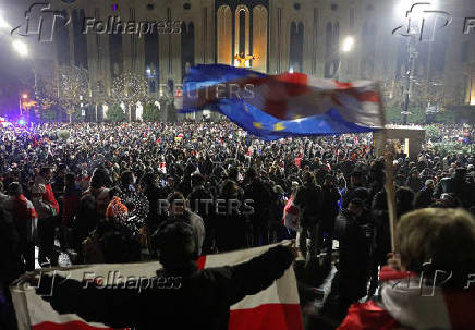 Georgian opposition supporters protest against government's EU application delay