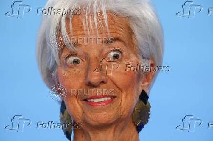 ECB President Christine Lagarde addresses the media in Frankfurt